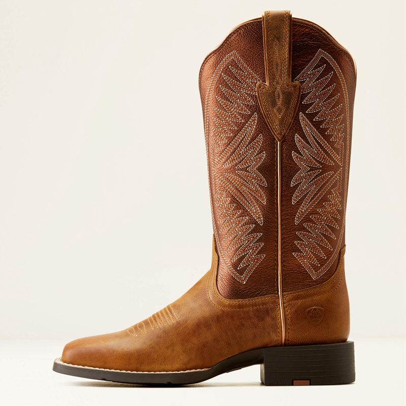 Ariat Round Up Ruidoso Western Boot Pearl/Burnished Chestnut Polska | XVUSGM-019