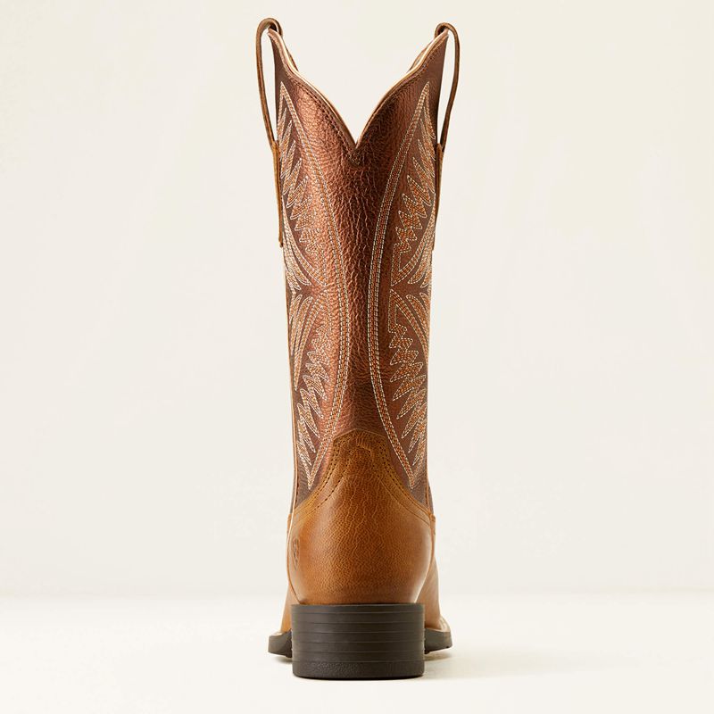 Ariat Round Up Ruidoso Western Boot Pearl/Burnished Chestnut Polska | XVUSGM-019