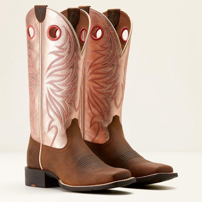 Ariat Round Up Ryder Western Boot Różowe Polska | QJREOI-817