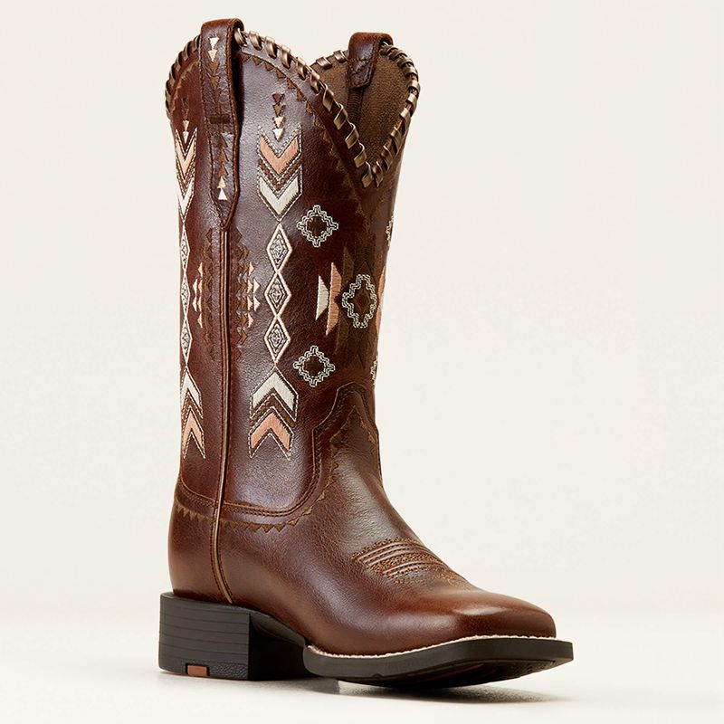 Ariat Round Up Skyler Western Boot Canyon Tan Polska | YLVGAU-471