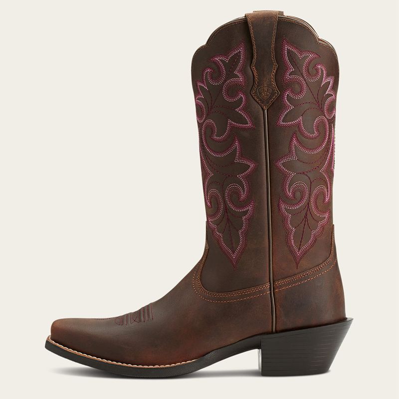 Ariat Round Up Square Toe Western Boot Brązowe Polska | CSLOZM-867