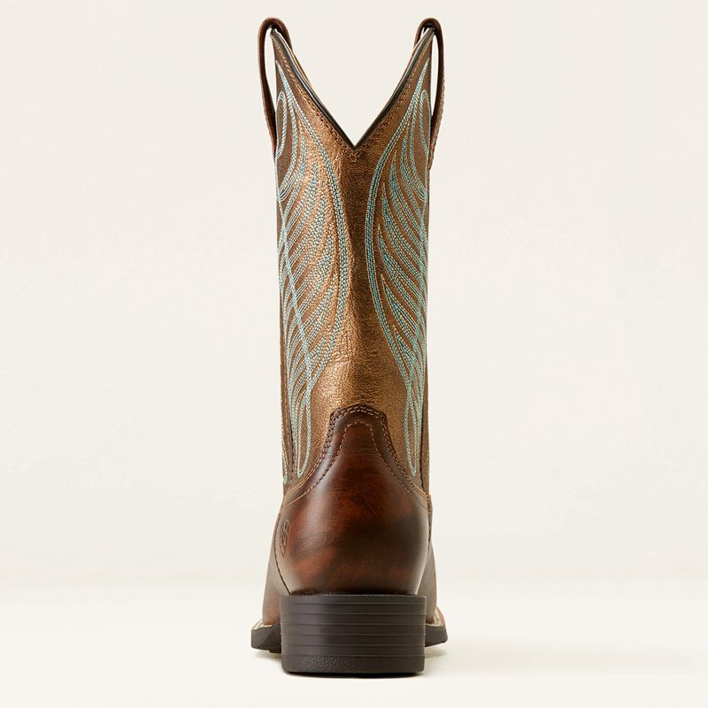 Ariat Round Up Wide Square Toe Western Boot Brązowe Polska | JFQMHW-412