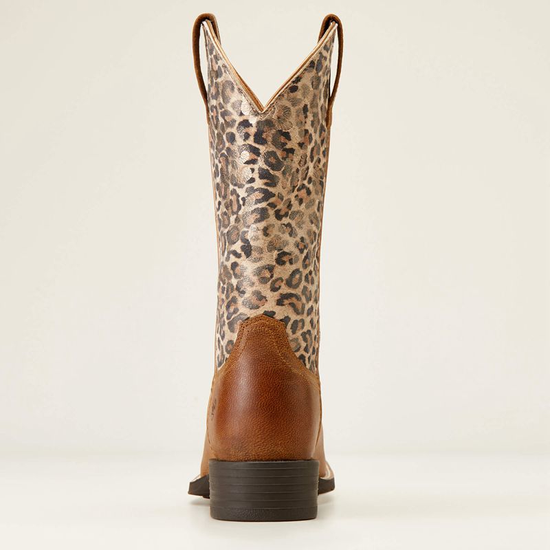 Ariat Round Up Wide Square Toe Western Boot Brązowe Polska | UMBZNW-053