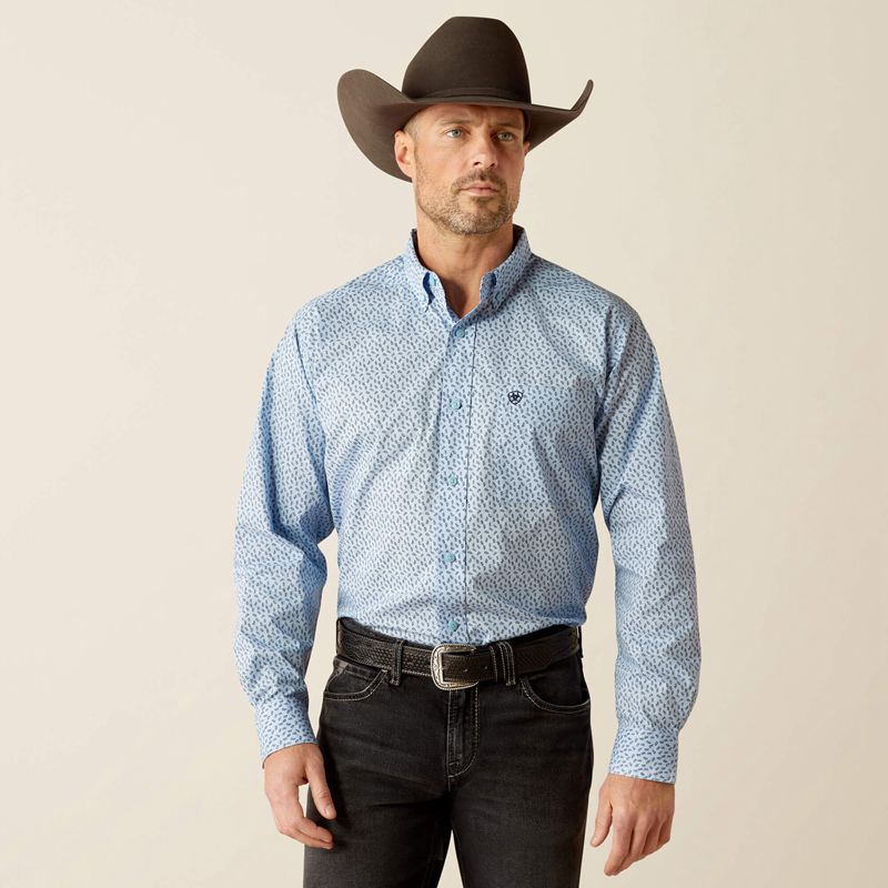 Ariat Rowan Classic Fit Shirt Głęboka Niebieskie Polska | NRHUDK-907