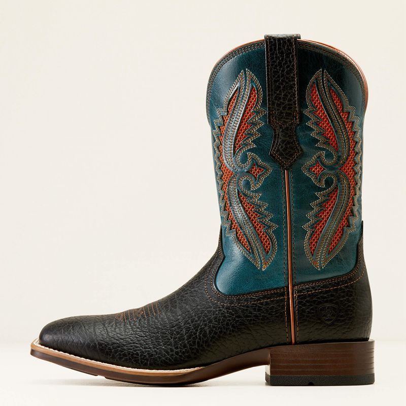 Ariat Rowder Venttek 360° Cowboy Boot Black/Dark Teal Polska | ZPDAGR-753