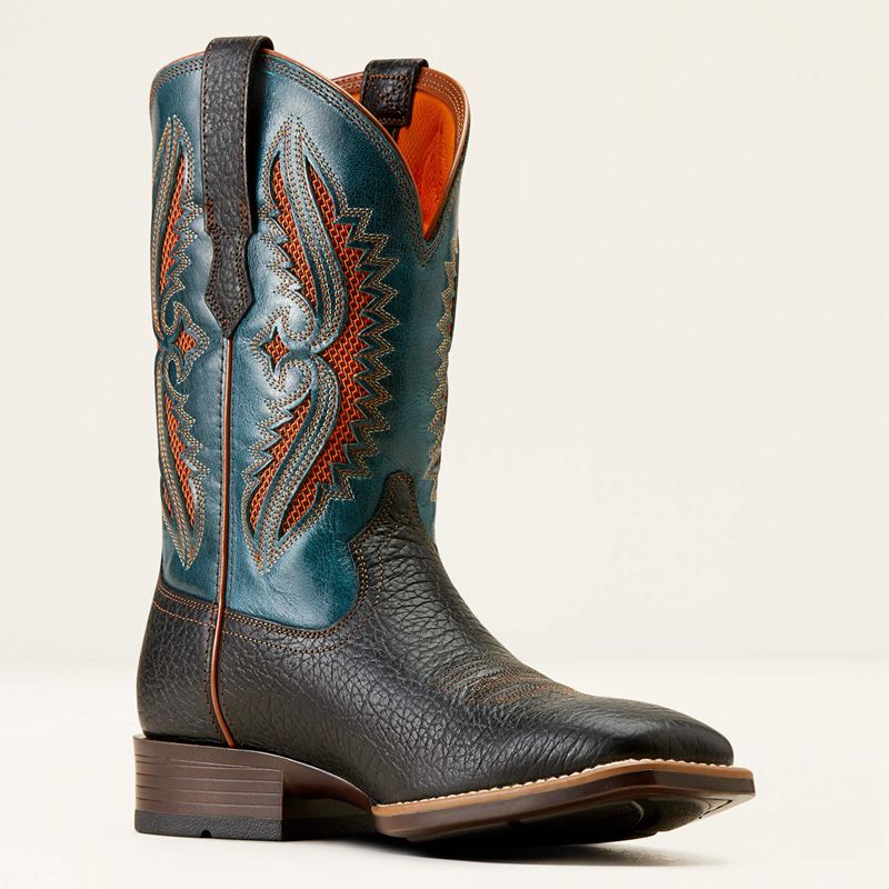 Ariat Rowder Venttek 360° Cowboy Boot Black/Dark Teal Polska | ZPDAGR-753