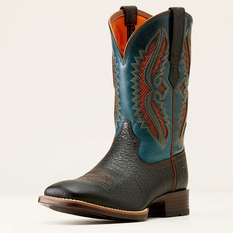 Ariat Rowder Venttek 360° Cowboy Boot Black/Dark Teal Polska | ZPDAGR-753