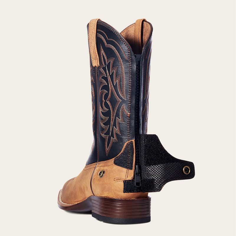 Ariat Ryden Ultra Ez Zip Cowboy Boot Brązowe Polska | OKIBUE-054