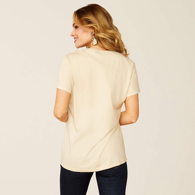 Ariat Saguro Modern T-Shirt Natural Polska | NPFTXL-081