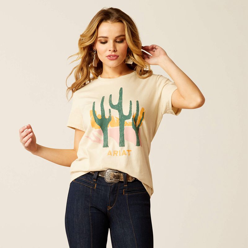 Ariat Saguro Modern T-Shirt Natural Polska | NPFTXL-081