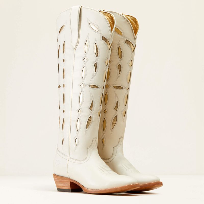 Ariat Saylor Stretchfit Western Boot Blanco Polska | DOGKAV-176