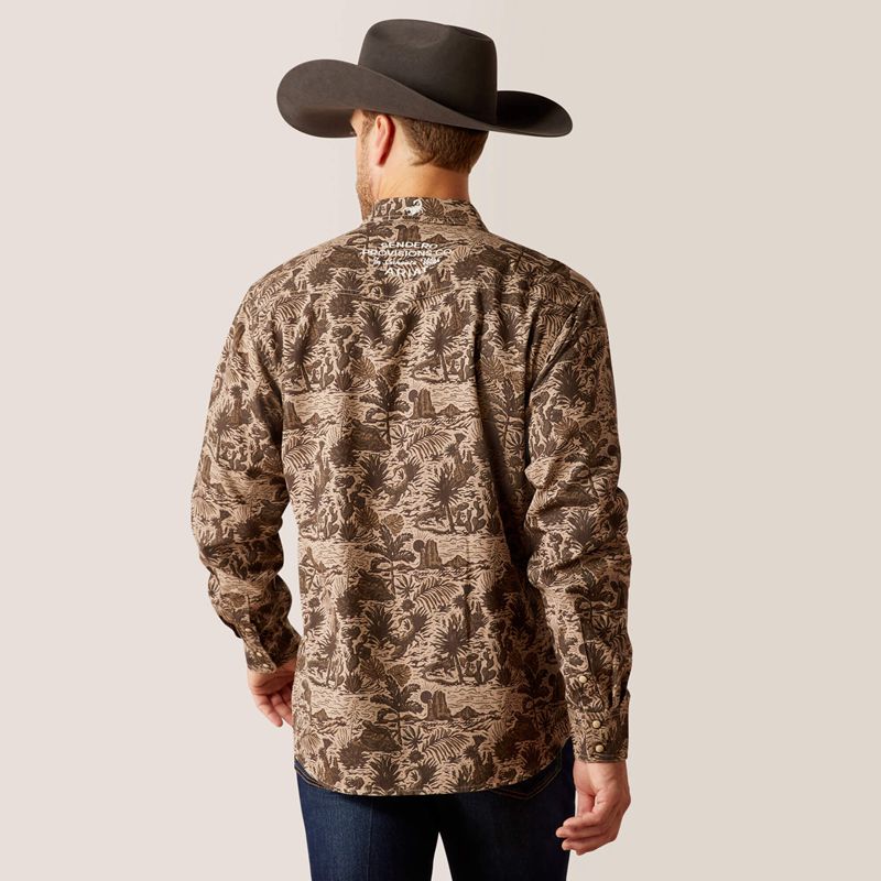 Ariat Sendero Desert Retro Fit Shirt Desert Polska | BILKWA-610