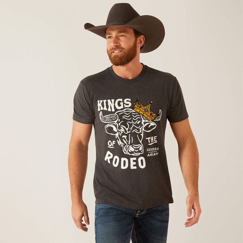 Ariat Sendero King Cow T-Shirt Charcoal Heather Polska | ZFJTQW-510