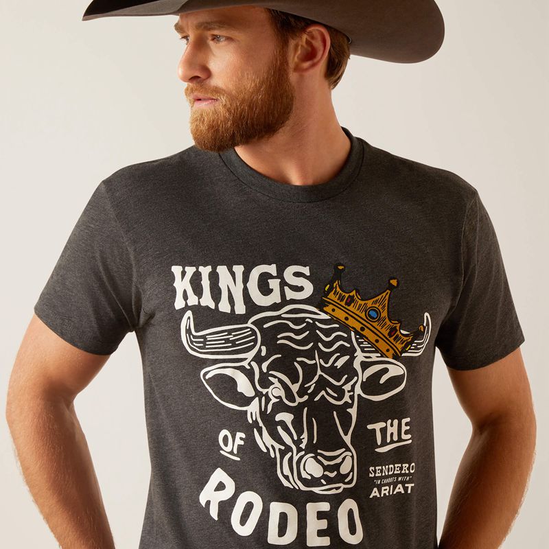 Ariat Sendero King Cow T-Shirt Charcoal Heather Polska | ZFJTQW-510