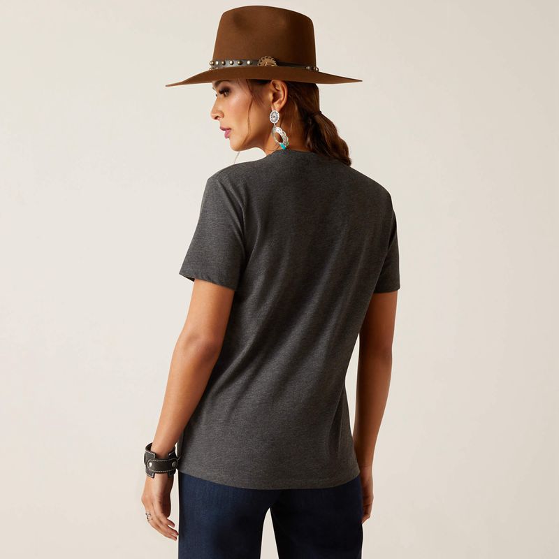 Ariat Sendero King Cow T-Shirt Charcoal Heather Polska | ZFJTQW-510