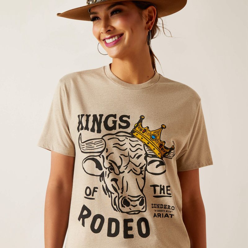 Ariat Sendero King Cow T-Shirt Oatmeal Heather Polska | BCTDYL-421