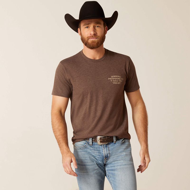 Ariat Sendero Mucho Western T-Shirt Brązowe Polska | AOSGPQ-683