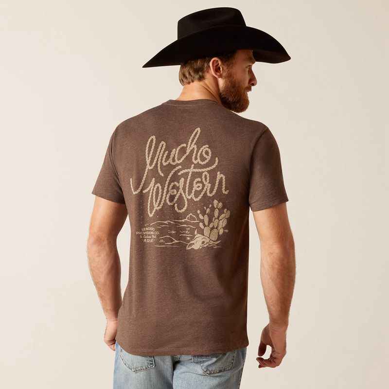 Ariat Sendero Mucho Western T-Shirt Brązowe Polska | AOSGPQ-683