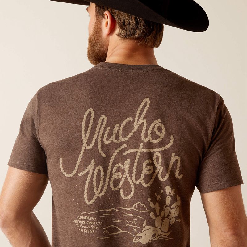 Ariat Sendero Mucho Western T-Shirt Brązowe Polska | NVCWRQ-471