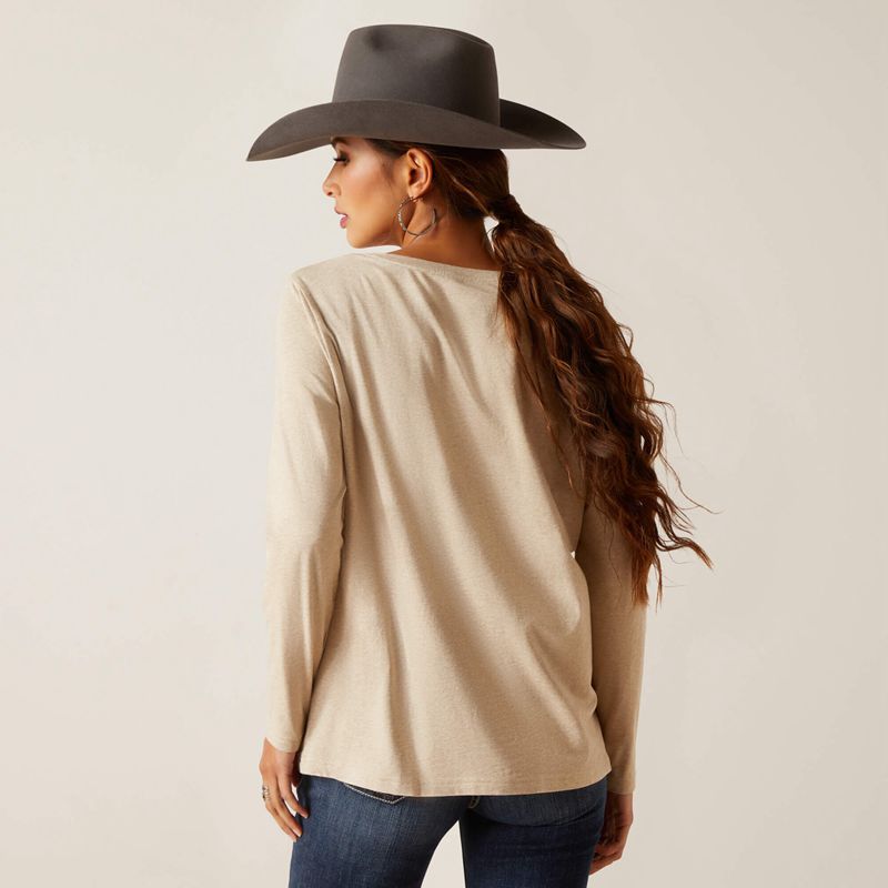 Ariat Serape Shield Tee Oatmeal Polska | HCJDAM-472