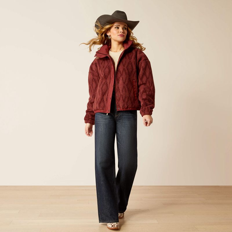 Ariat Sherpa Blocked Jacket Tonal Port Print Polska | YLHUQF-582