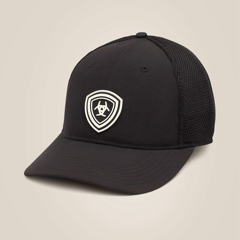 Ariat Shield Logo Cap Czarne Polska | JZMHCL-568