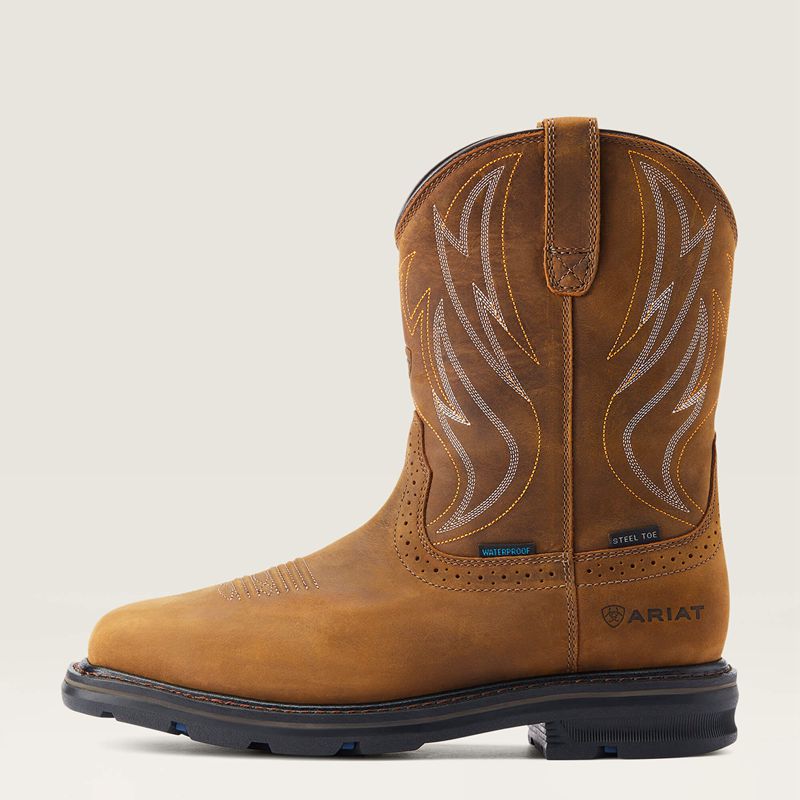 Ariat Sierra Shock Shield Waterproof Steel Toe Work Boot Brązowe Polska | IFPKWN-947