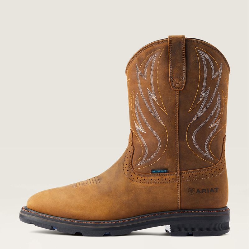 Ariat Sierra Shock Shield Waterproof Work Boot Brązowe Polska | TFGWYU-183