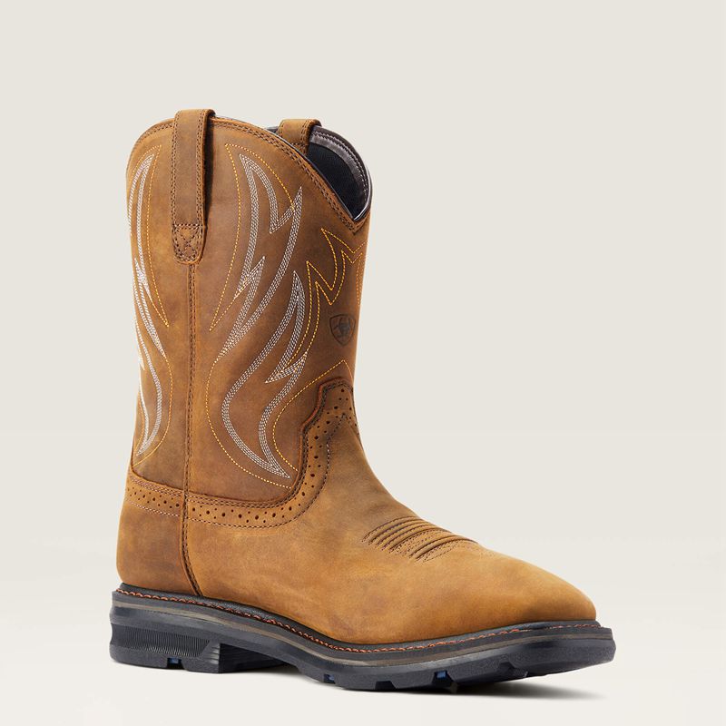 Ariat Sierra Shock Shield Waterproof Work Boot Brązowe Polska | TFGWYU-183