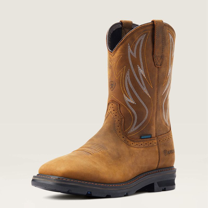 Ariat Sierra Shock Shield Waterproof Work Boot Brązowe Polska | TFGWYU-183