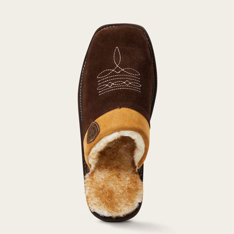 Ariat Silversmith Square Toe Slipper Czekolada Polska | UBMELS-109