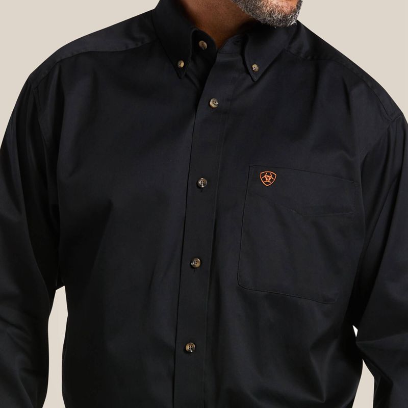 Ariat Solid Twill Classic Fit Shirt Czarne Polska | ZVIRHS-046