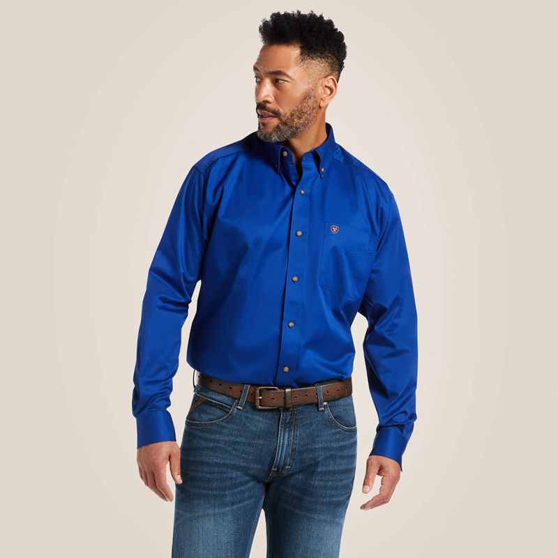 Ariat Solid Twill Classic Fit Shirt Ultramarine Polska | ZLRGCS-279