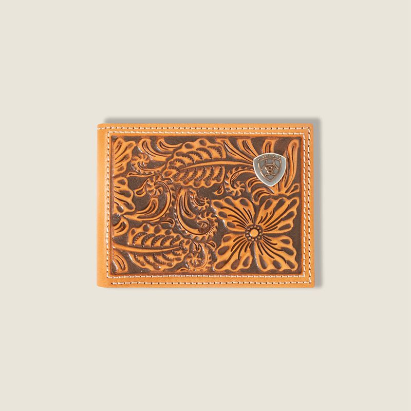 Ariat Southwest Emboss Bifold Wallet Brązowe Polska | WGDRZU-035