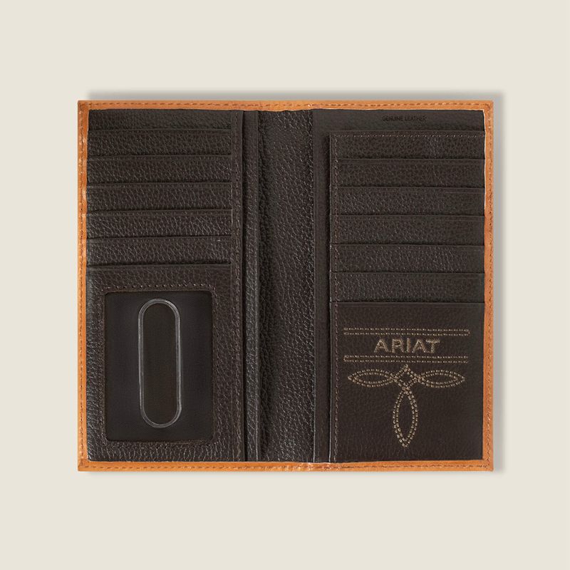 Ariat Southwest Emboss Rodeo Wallet Brązowe Polska | SQYWGP-254