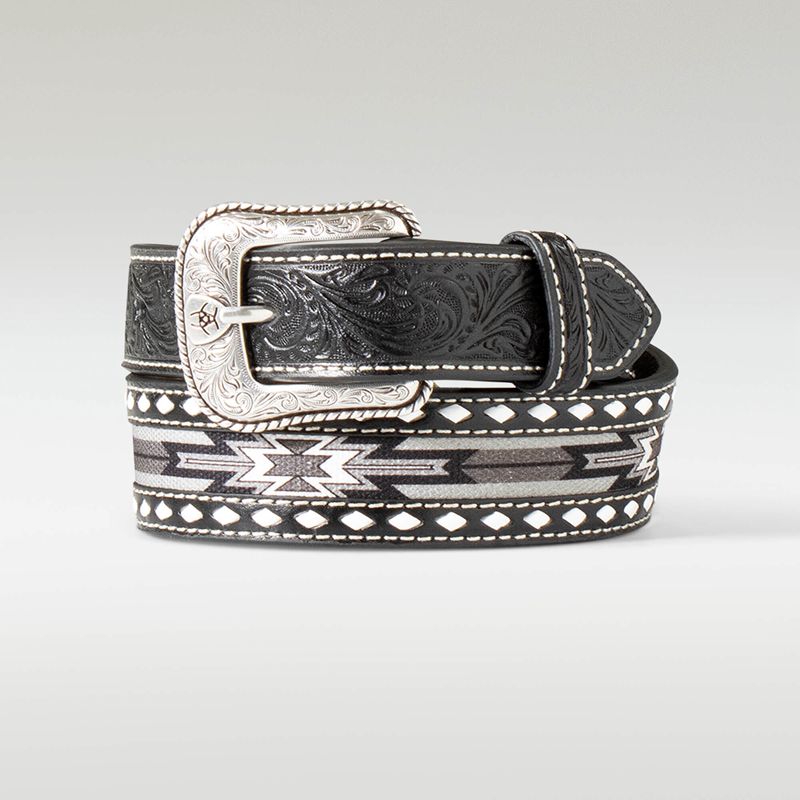 Ariat Southwest Inlay Belt Czarne Polska | LJKZEP-891