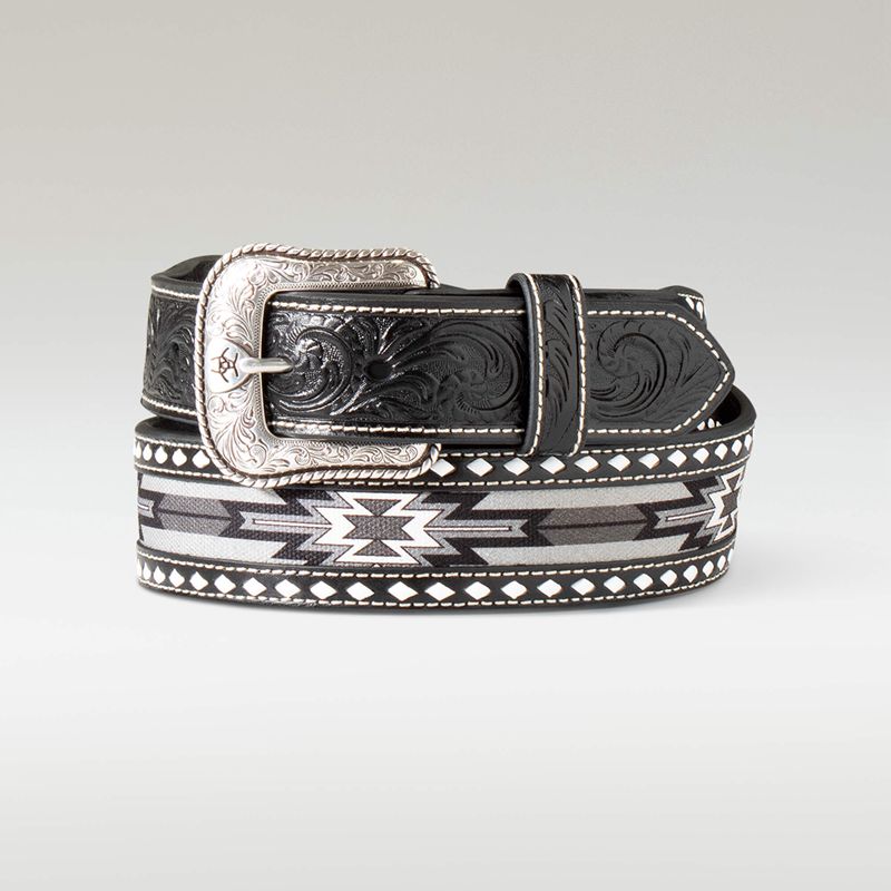 Ariat Southwest Inlay Belt Czarne Polska | LWXKYJ-589