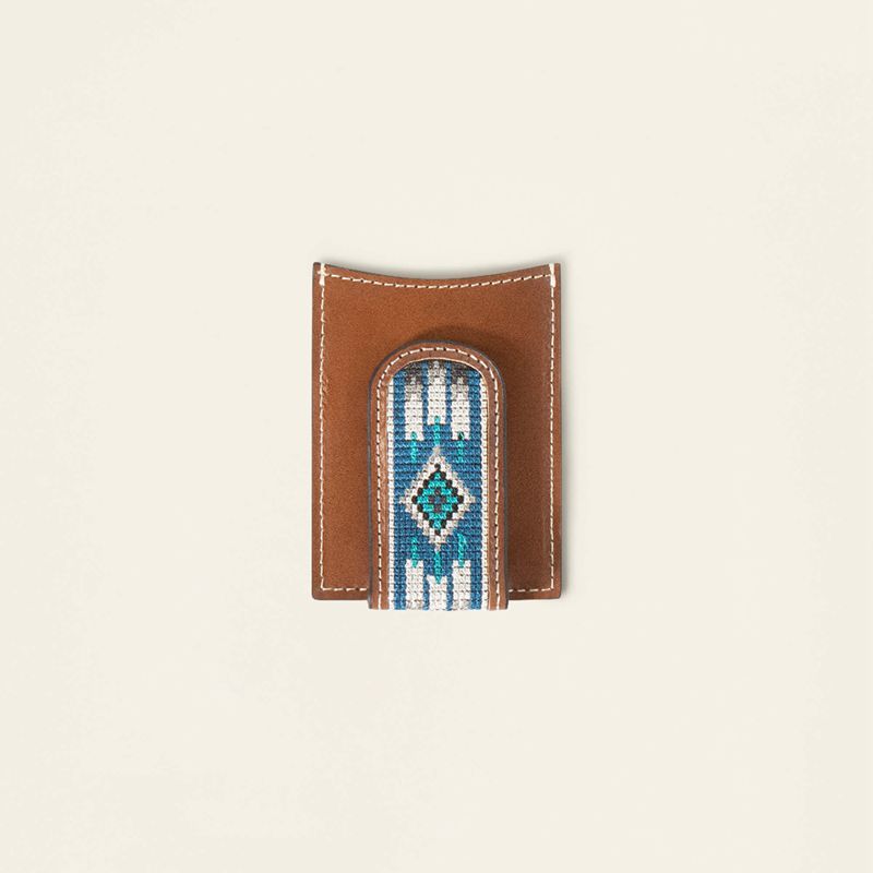 Ariat Southwest Inlay Money Clip Brązowe Polska | SDNKYX-680