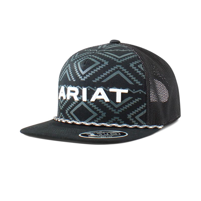 Ariat Southwest Print Logo Rope Cap Czarne Polska | ODWUQM-107