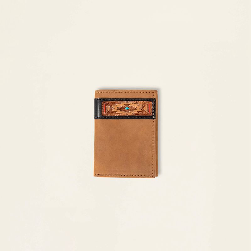 Ariat Southwest Trifold Wallet Czarne Polska | RSFWHT-496