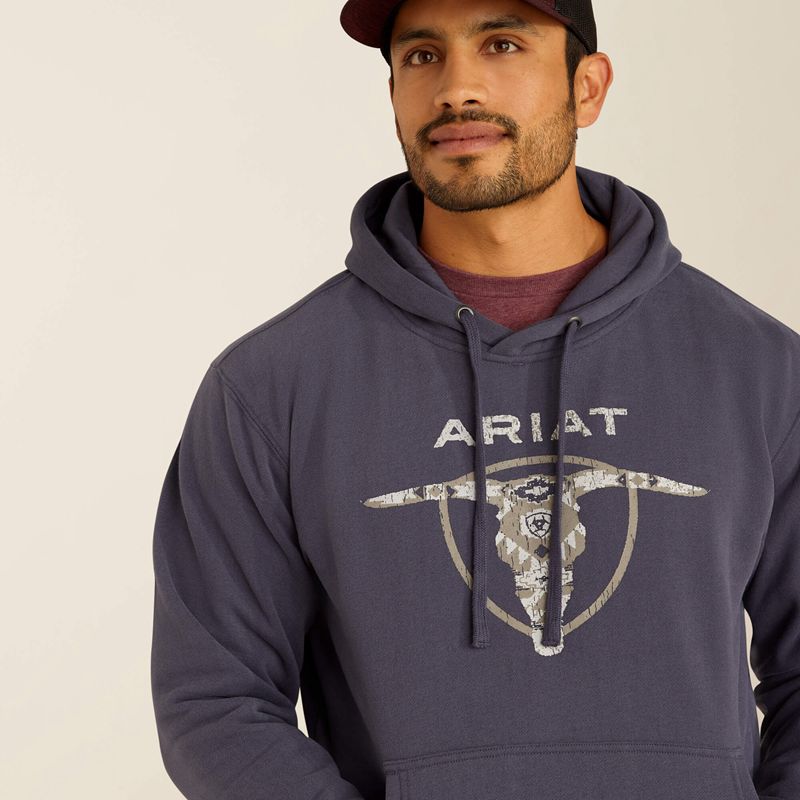 Ariat Southwestern Longhorn Hoodie Szare Polska | HJAPIV-486