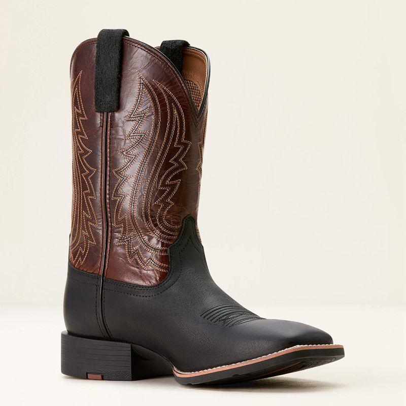 Ariat Sport Big Country Cowboy Boot Basic Black/Mahogany Polska | HTEAOK-843