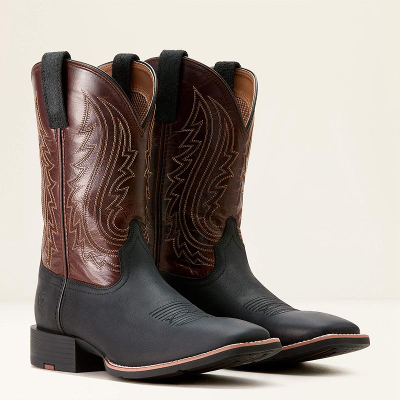 Ariat Sport Big Country Cowboy Boot Basic Black/Mahogany Polska | HTEAOK-843