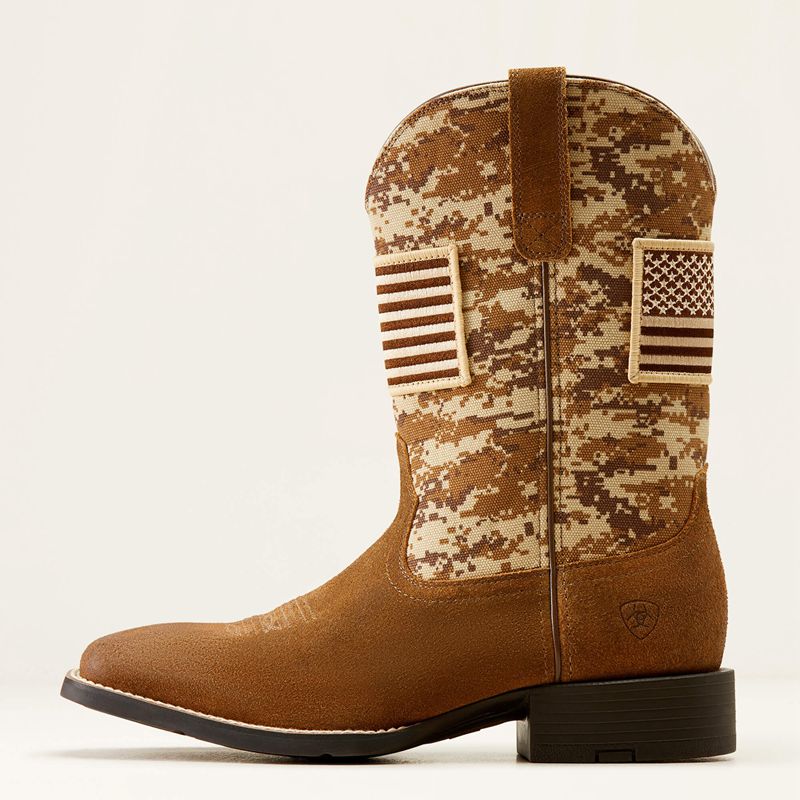 Ariat Sport Patriot Western Boot Antique Mocha Suede Polska | CNTIMS-318