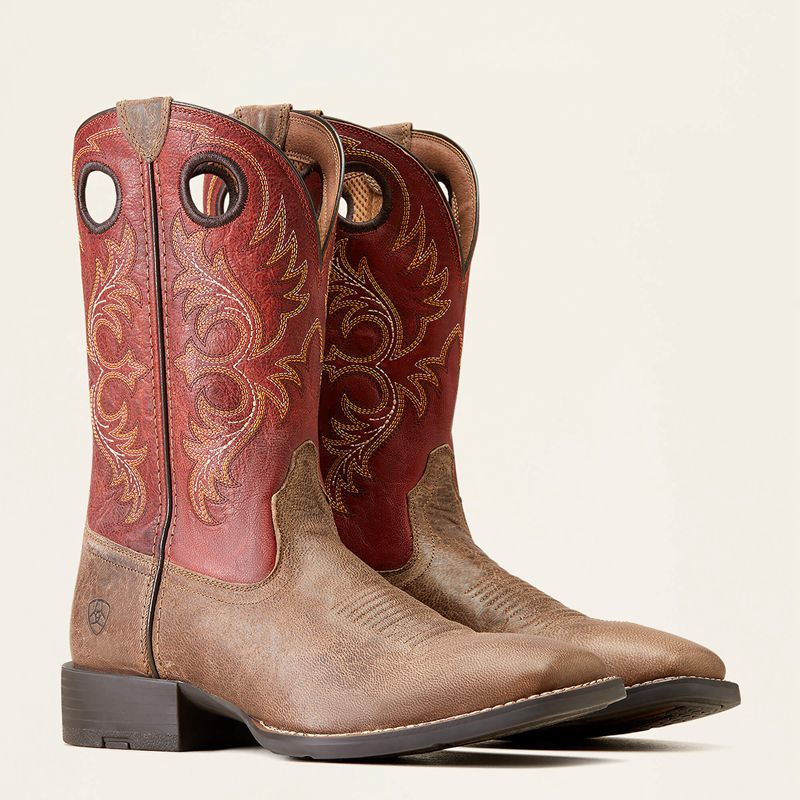 Ariat Sport Rodeo Western Boot Crazy Crunch Tan Polska | VYNTUX-021