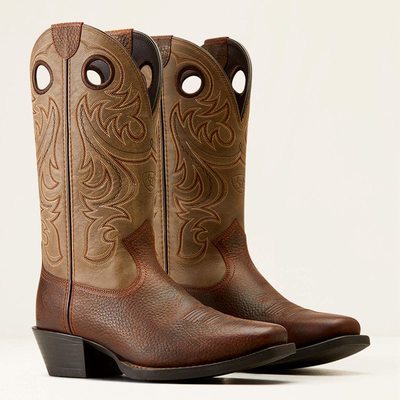 Ariat Sport Square Toe Cowboy Boot Brązowe Polska | GTZPYO-859