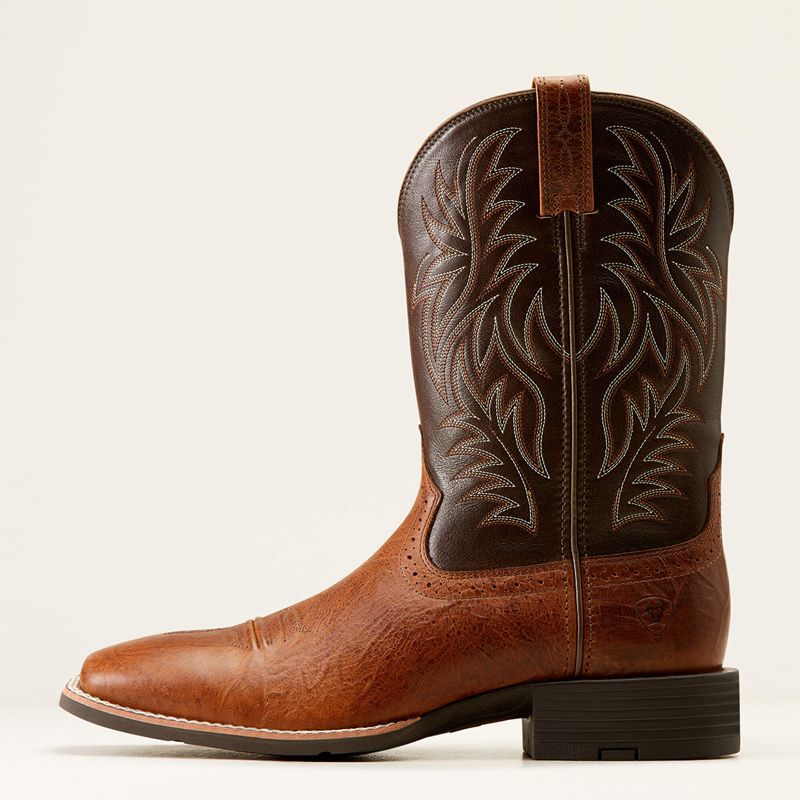 Ariat Sport Wide Square Toe Cowboy Boot Brązowe Polska | HMTUIN-350