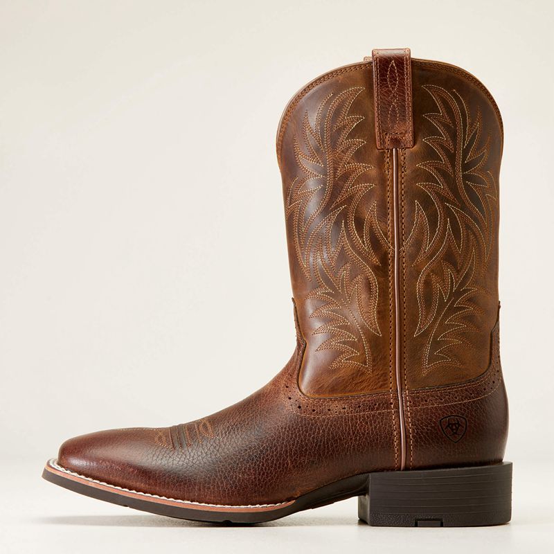 Ariat Sport Wide Square Toe Cowboy Boot Brązowe Polska | OKYAMX-065