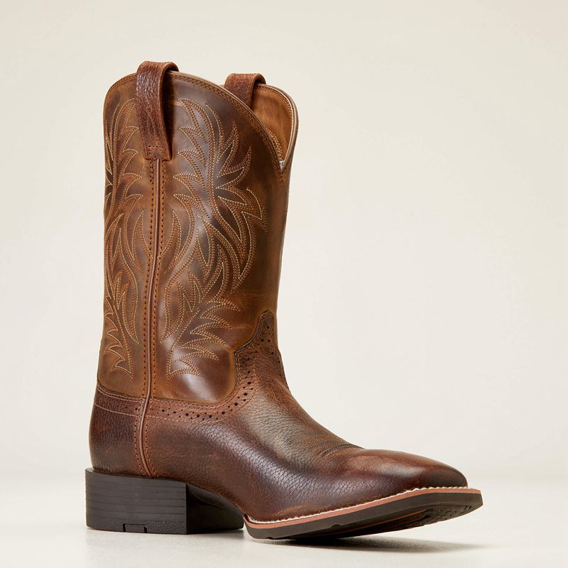 Ariat Sport Wide Square Toe Cowboy Boot Brązowe Polska | OKYAMX-065