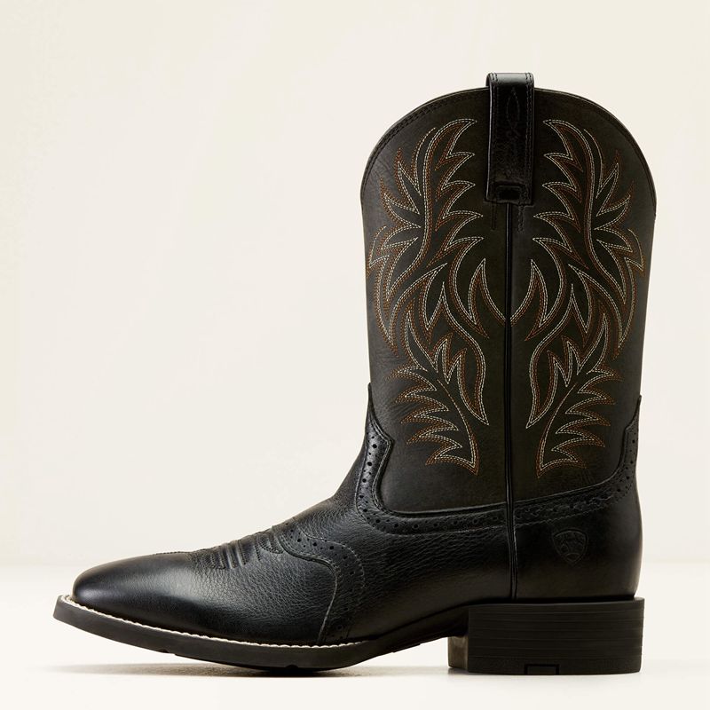 Ariat Sport Wide Square Toe Cowboy Boot Czarne Polska | NAIJZY-471